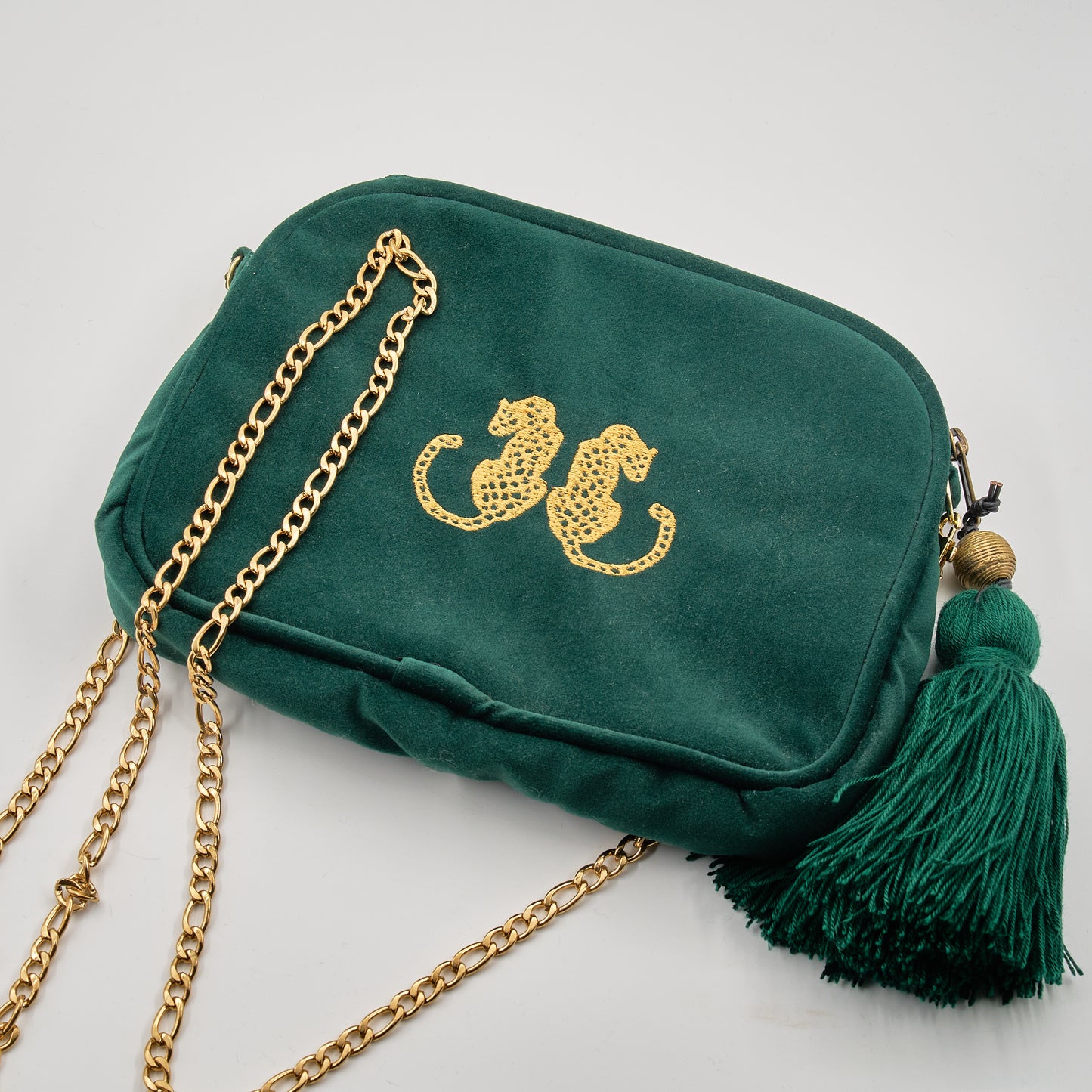 Emerald Green Busi with Leopards